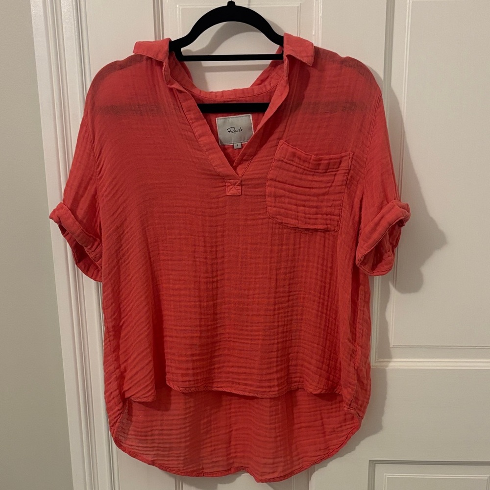 Rails Savannah Short-Sleeve Cotton Gauze Shirt